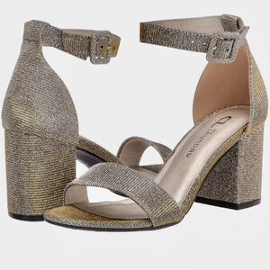 CL by Chinese Laundry Jody Heels Glitter Evening Sandals Shoes Open Toe US 8.5